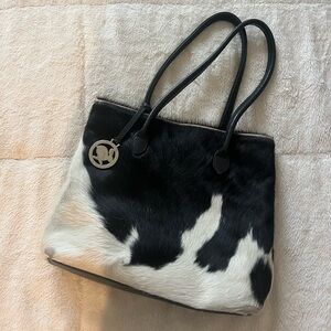 Hyde and Hare Black and White Cow Hyde Tote